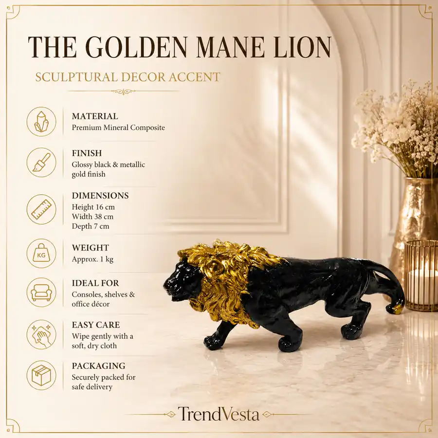 Majestic Black & Gold Lion